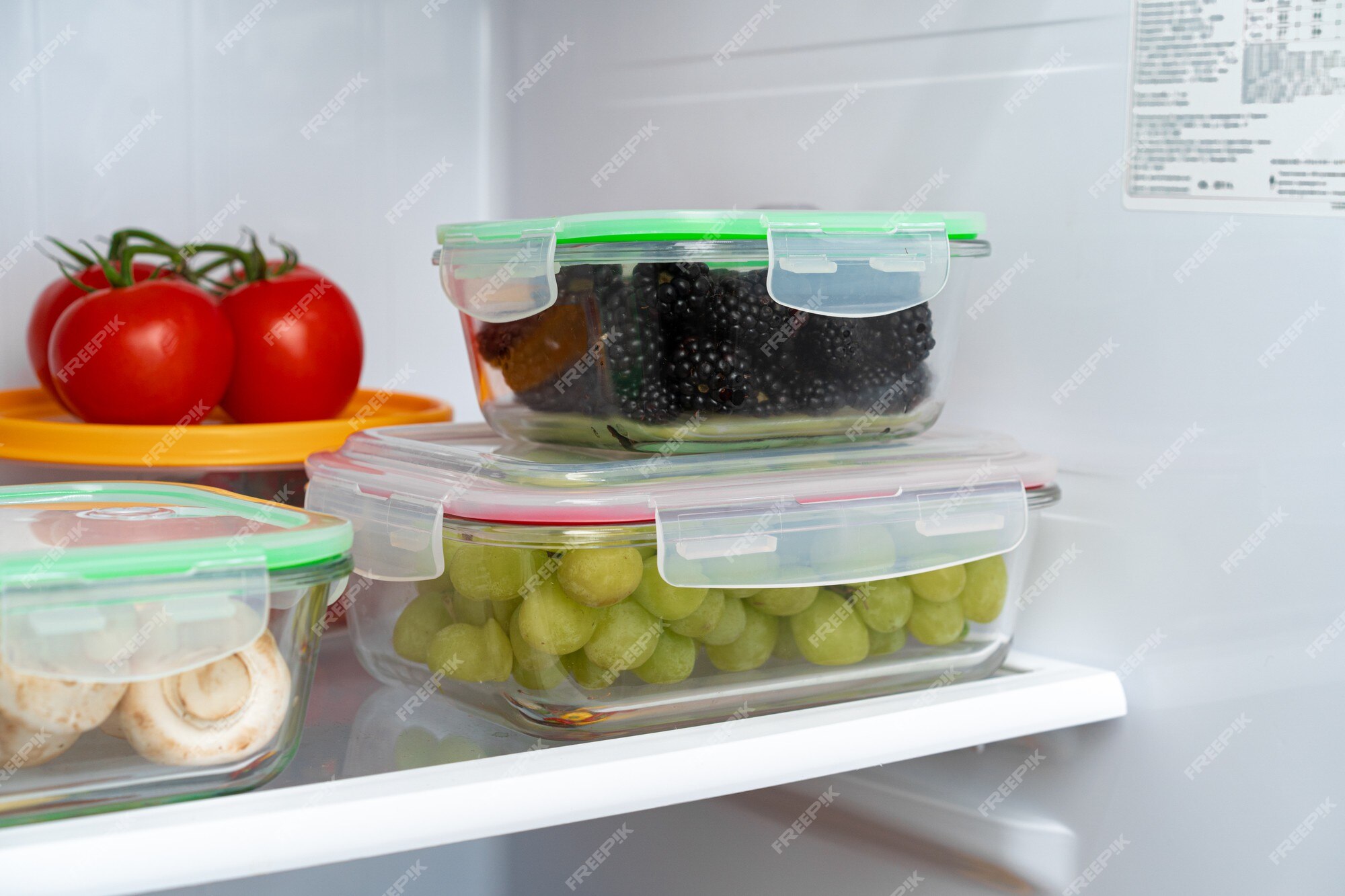 Premium Photo  Storage containers with fresh food in a fridge