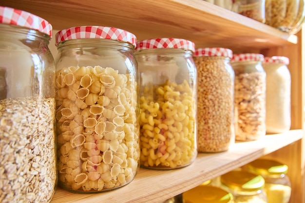 Storage of food in the kitchen in pantry