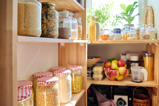 Storage of food in the kitchen in pantry