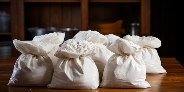 Photo storage with bags of flour