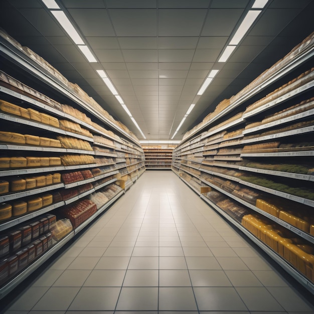 Photo a store aisle with old books on the shelves.