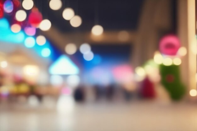 Store Background 3d Bokeh Background Of Shopping Mall With Lights Blurred Image