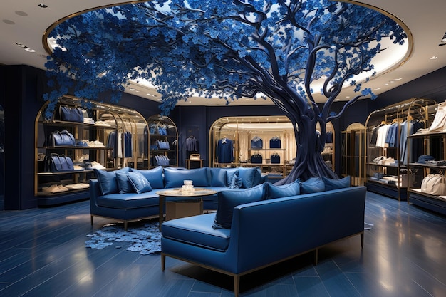 store decoration in blue theme inspiration ideas