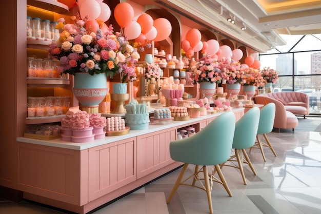 store decoration in pastel color theme inspiration ideas