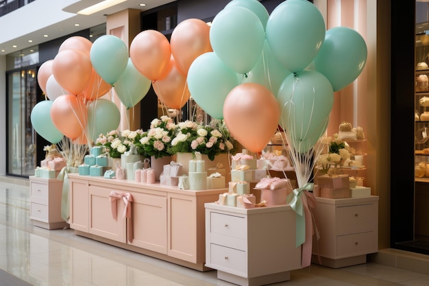 store decoration in pastel color theme inspiration ideas