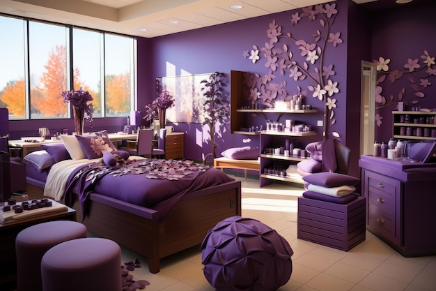 store decoration in purple theme inspiration ideas