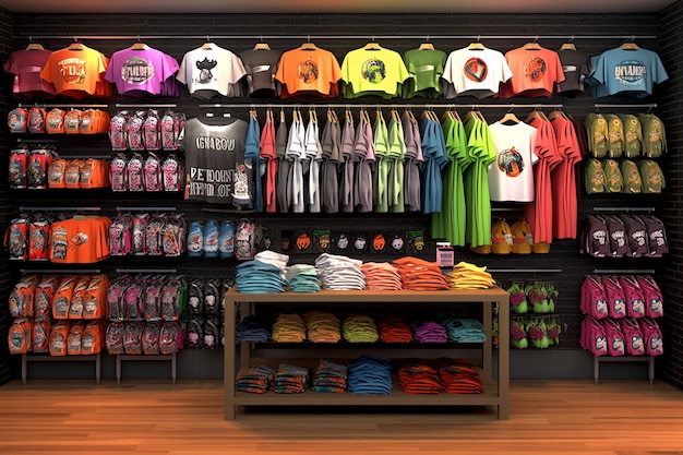 A store display showcasing an array of merchandise and colorful clothes Perfect for any occasion