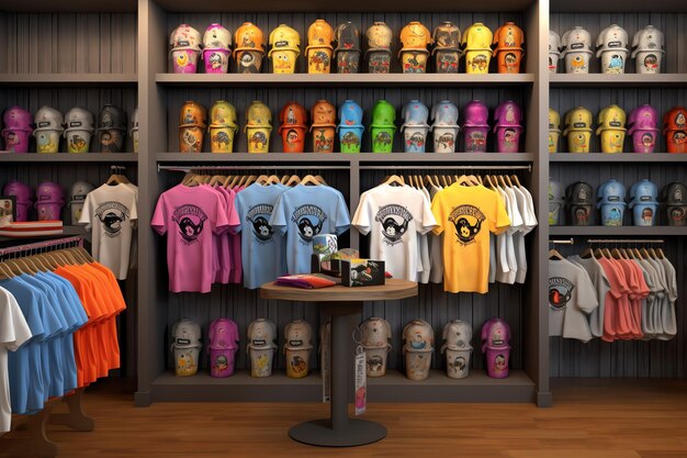 A store display showcasing an array of merchandise and colorful clothes Perfect for any occasion