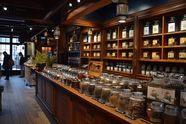 Photo a store filled with lots of jars of food