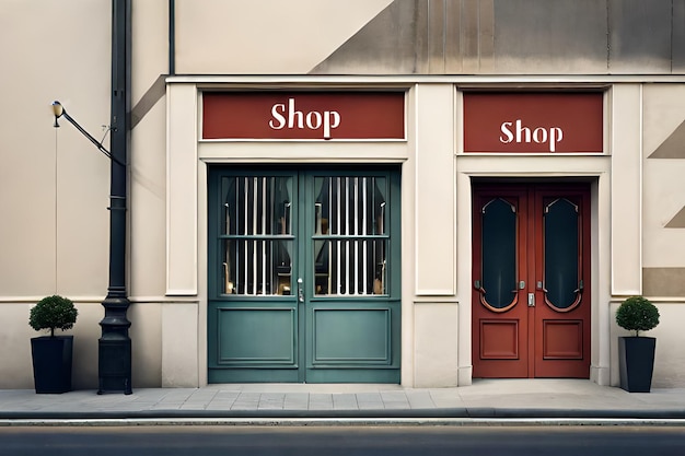 A store front with the word shop on it