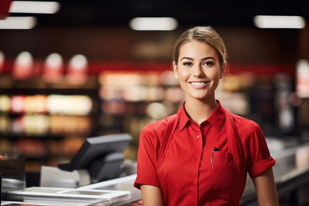 Photo store or shop clerk person portrait concept