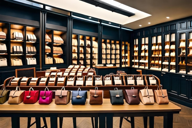 Photo a store with a display of shoes on display