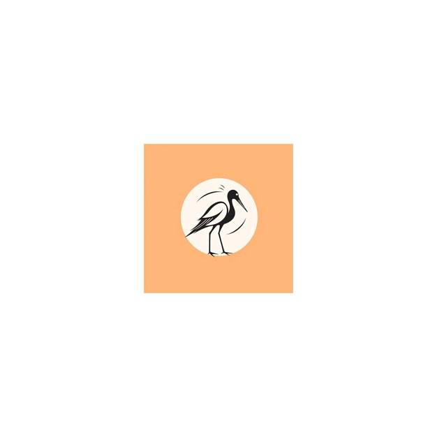 Photo stork line logo minimalist playful29