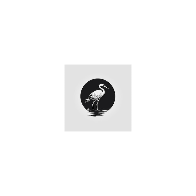 Photo stork line logo minimalist16