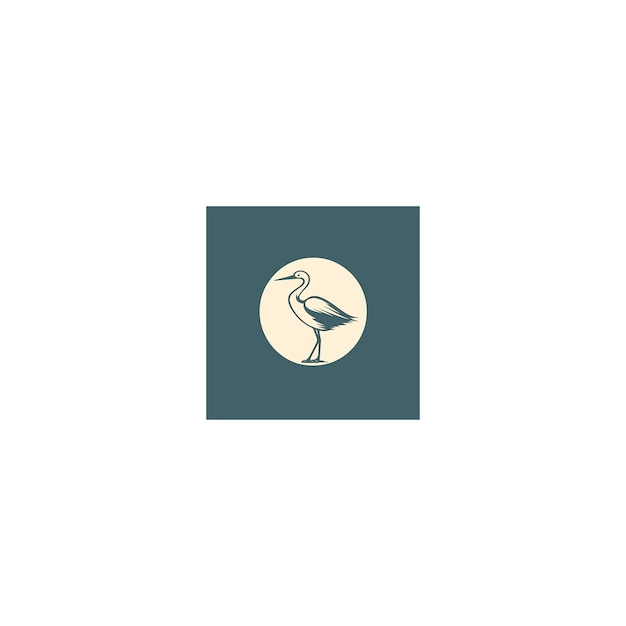 Photo stork line logo minimalist29