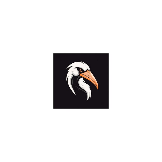 Photo stork mascot logo design2