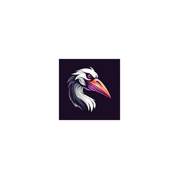 Photo stork mascot logo design35