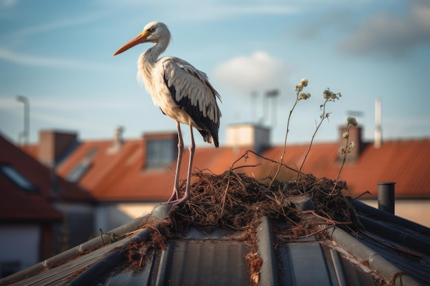 Stork on the roof