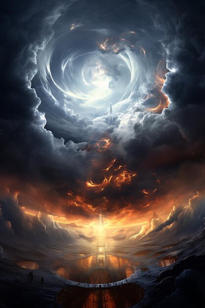 storm cloud and apocalyptic scene showcasing the power of nature