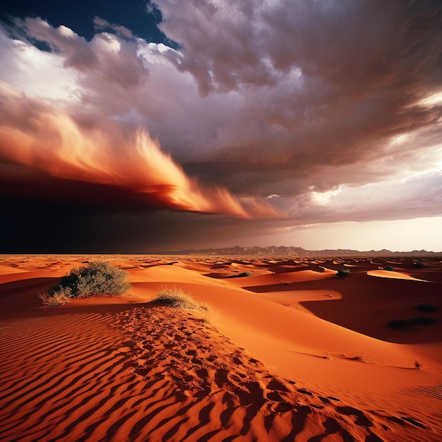 A storm cloud over the desert