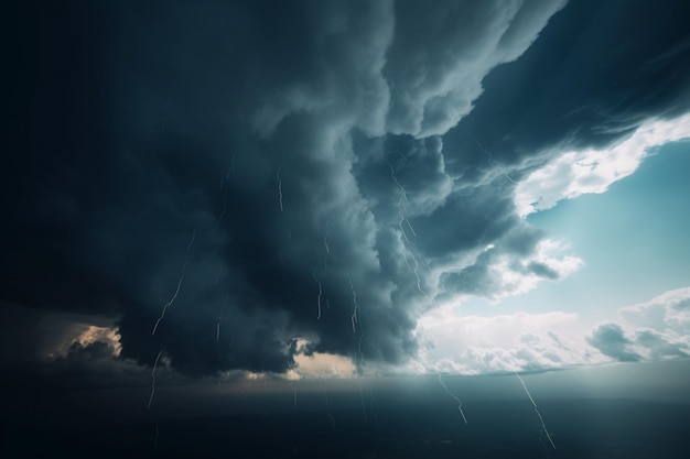 A storm cloud is coming into the sky