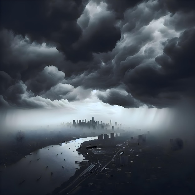 storm clouds city