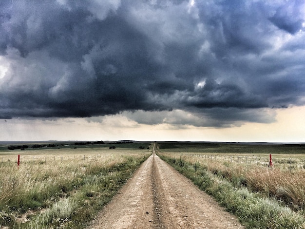 storm clouds over field