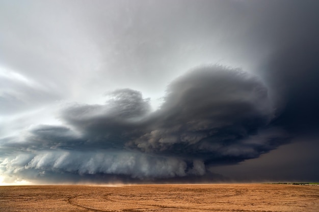 Storm clouds over land