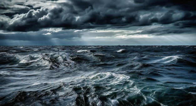 Storm clouds over an ocean