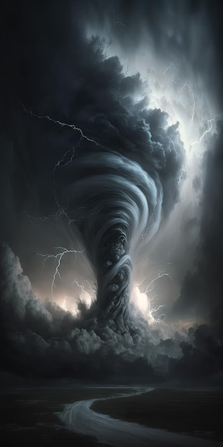 Storm clouds perfect storm tornado generative ai