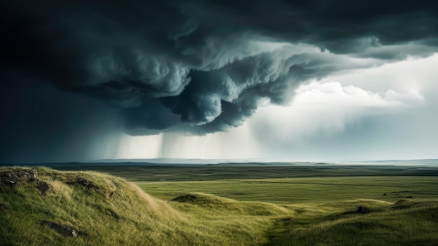 Storm clouds over a prairie