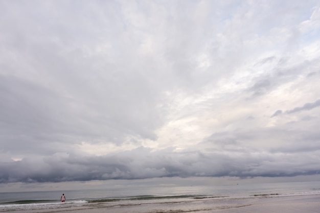 Storm clouds over the sea. 