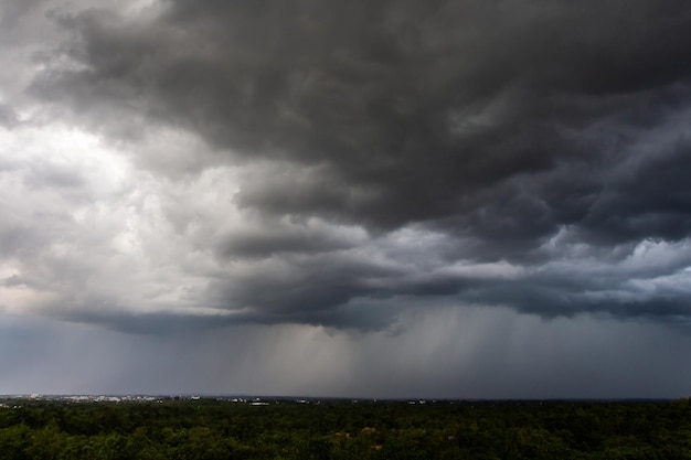 Storm clouds with the rain