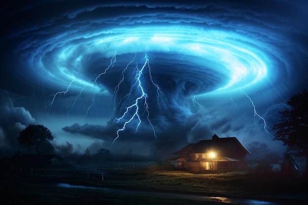 Photo storm disaster scene illustration natural disaster snowstorm background