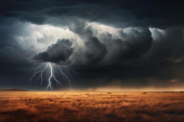 storm in the field