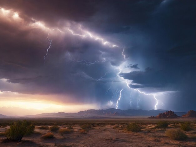 Storm is hitting dessert the ground