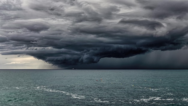 Photo storm on the mediterranean sea