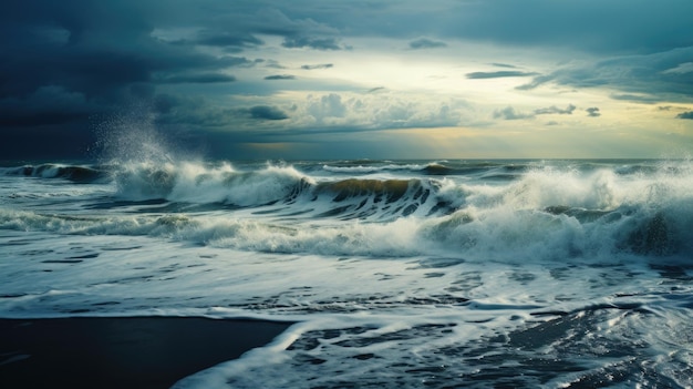 A storm on the ocean shore The beginning of a hurricane