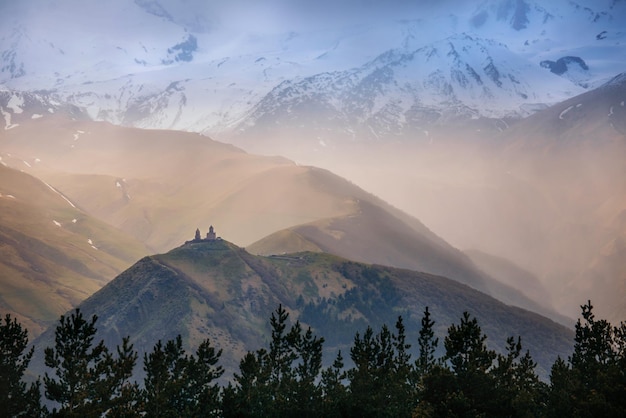 Storm in the snowy mountains