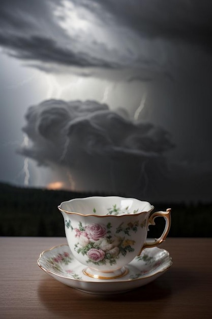 Photo storm over a teacup