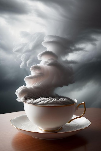 Photo storm over a teacup