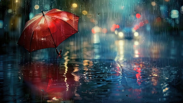 Storm umbrella in rain