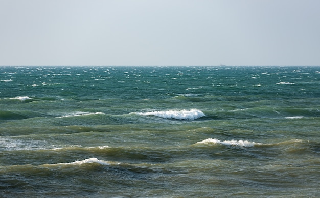 Stormachtige zee met enorme golven