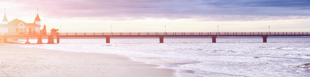 Stormy baltic sea and beach with coastal dunes