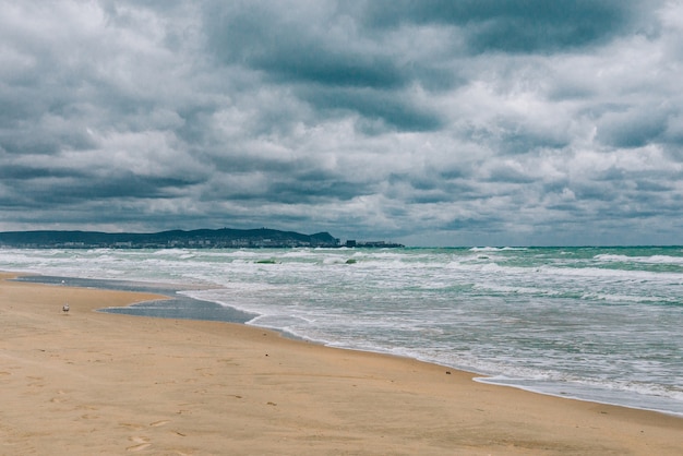 Stormy Black sea in day time