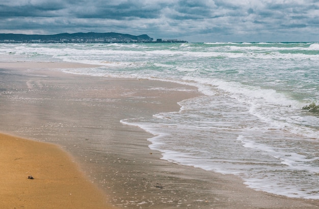 Stormy Black sea in day time