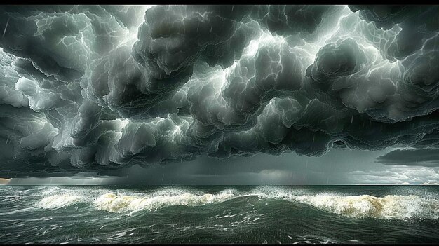 Photo stormy clouds and rain with dramatic sky