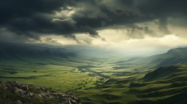 Stormy Hillsides Background