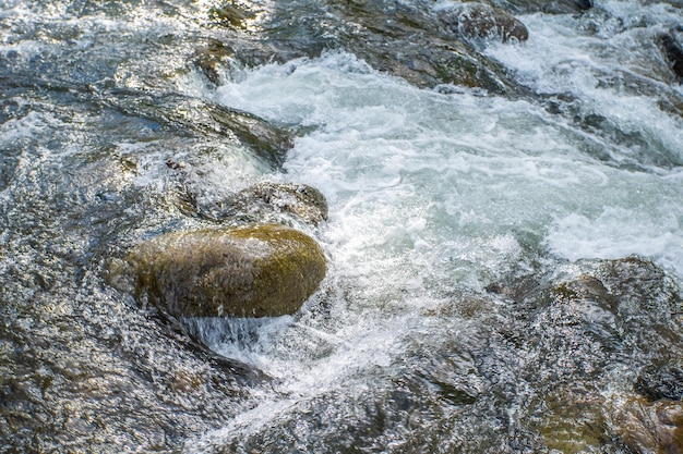 Stormy river in the sun Clean water concept