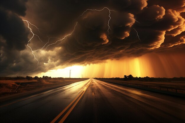 Фото Красота штормового заката среди хаоса